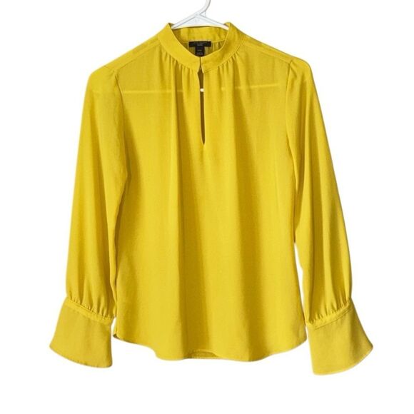 Ann Taylor Factory Women's Yellow Long Sleeve Blouse Size XXSP - Picture 1 of 6